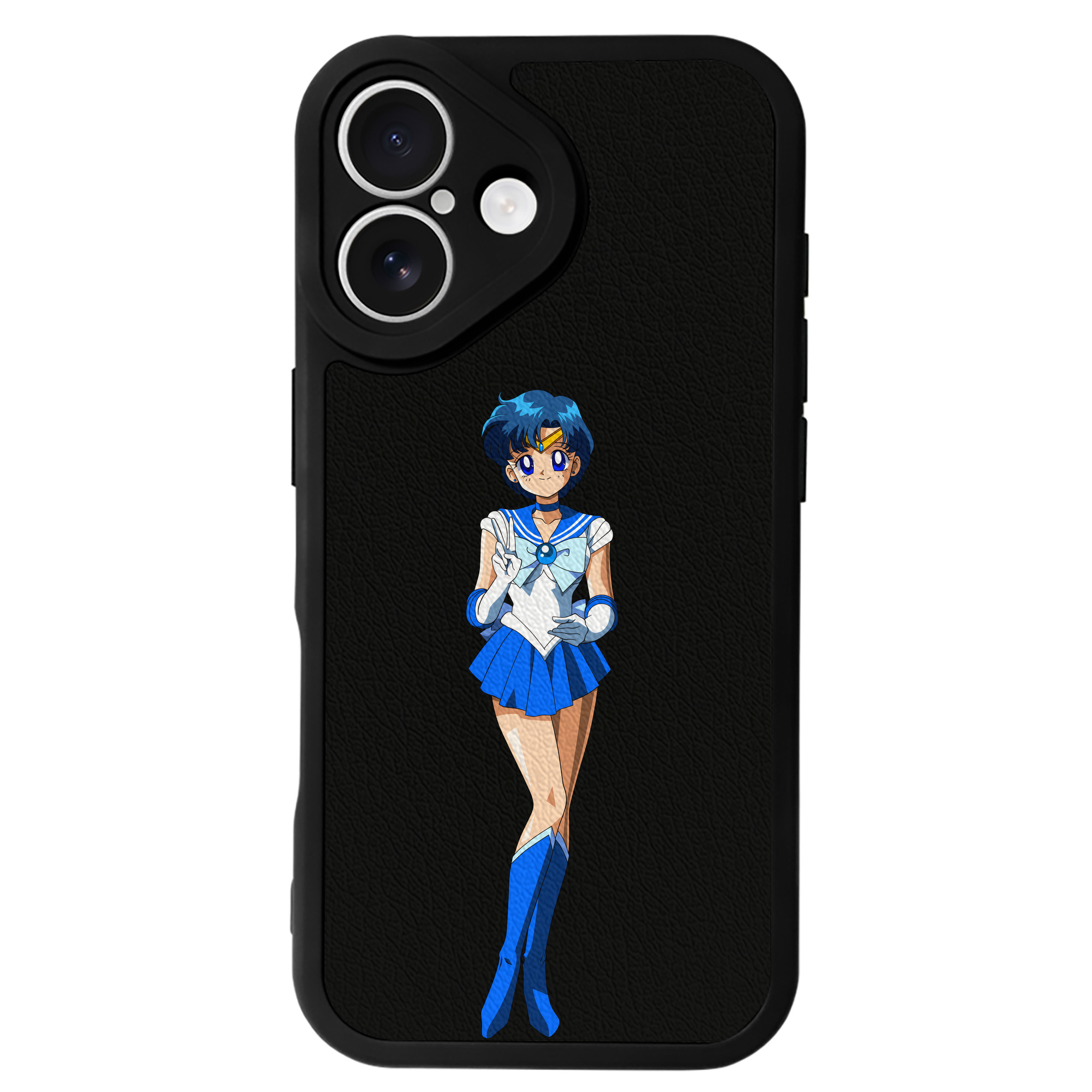 （画像用） 美少女戦士セーラームーン 水野 亜美 みずの あみ Sailor Moon Mizuno Ami 【iPhone 16シリーズ対応】シリコンスマホケース（レザー調） 材質：シリコン